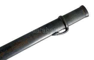 Svéd M1893 lovassági tiszti kard, pallos, gyártói jelzés nélkül, zárt kardbojttal, hüvellyel, h: 92,...