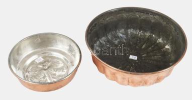 2 darab réz sütőforma, d: 18,5 cm alatt