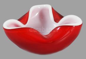 Murano jelzéssel kétrétegű asztaldísz, minimális kopással, d:11 cm