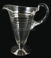 cca 1940 Art deco olasz limonádés készlet, kancsó m: 25 c és 6 darab pohár m: 13 cm, minimális kopás...