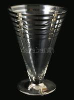 cca 1940 Art deco olasz limonádés készlet, kancsó m: 25 c és 6 darab pohár m: 13 cm, minimális kopás...