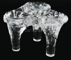 Kosta Boda "Icicle Igloo" gyertyatartó. Terv: Goran Warff. Jelzés nélkül, hibátlan, 12x8,5...