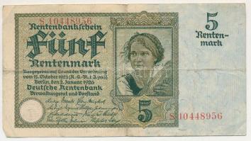 Német Birodalom 1926. Weimari Köztársaság 5M "S 10448956" T:F,VG
Germany / Weimar Republi...