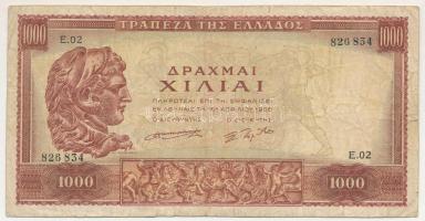 Görögország 1956. 1000Dr "E.02 826834" T:VG
Greece 1956. 1000 Drachmai "E.02 826834&...
