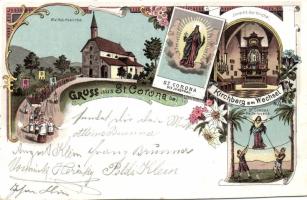 Kirchberg am Wechsel church litho (cut)