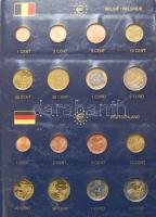Az Európai Unió 12 alapító államát átölelő euró gyűjtemény 96db klf (1c-2€) érmével, erede...