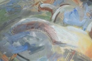 Litkey György (1907-1975): Kubikusok. Olaj, vászon. Jelzett a hátoldalán. Fakeretben. 88x118 cm. KIZ...