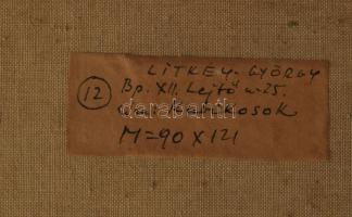 Litkey György (1907-1975): Kubikusok. Olaj, vászon. Jelzett a hátoldalán. Fakeretben. 88x118 cm. KIZ...