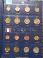 Az Európai Unió 12 alapító államát átölelő euró gyűjtemény 96db klf (1c-2€) érmével, erede...