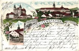 1896 Seitenstetten  with restaurant litho (small tear)