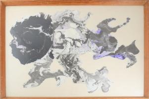 Fábián Rózsa (1929-): "Áramlás", 1995. Olaj, vászon. Jelzett. A hátoldalán Fábián Rózsa au...