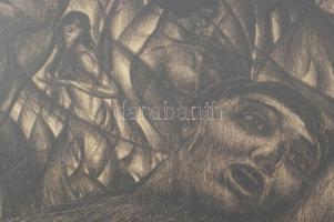 Baja Benedek (1893-1948): Aktok (Ady Endre illusztráció). Litográfia, papír. Jelezve jobbra lent. Üv...