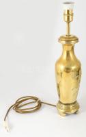 Antik japán bronz lámpa, darumadár díszítéssel, m: 47,5 cm