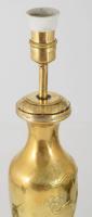 Antik japán bronz lámpa, darumadár díszítéssel, m: 47,5 cm
