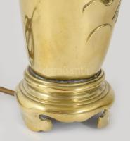 Antik japán bronz lámpa, darumadár díszítéssel, m: 47,5 cm