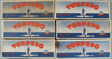 6 doboz Torpedo 50m fonal, eredeti dobozukban