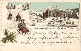 1897 Caux Grand Hotel litho  (EK)