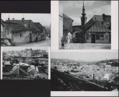 Különböző időpontokban készült, felvételek a budai Tabánról, 4 modern nagyítás, jelzés nélkül, 15x21...