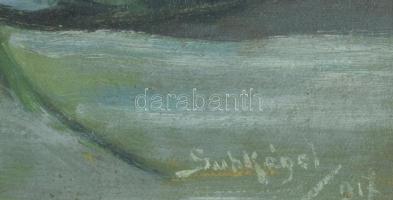 Subkégel Gyula (1907-?): Csendélet. Olaj, vászon, kartonon. Paszpartuban. 25×39 cm