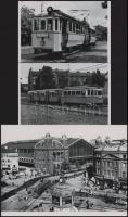 Budapesti villamosok (4, 10, 12), eltérő időben készült felvételek, 3 db modern nagyítás, jelzés nél...