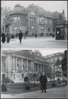 cca 1920 Budapesti díszes épület és a budai királyi palota, 2 db modern nagyítás, jelzés nélkül, 15x...