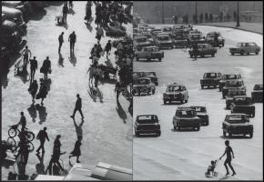 cca 1953 Doisneau, Robert (1912-1994) francia fotóriporter és fotóművész felvételei (Gyalogosok Pári...