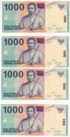 Indonézia 2009. 1000R (4x, sorszámkövetők és közeli sorszámok) T:UNC,AU
Indonesia 2009. 1000 Rupiah...