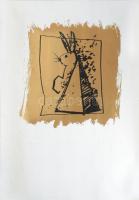 Olvashatatlan jelzéssel, magyar művész: "Beuys nyuszi", 1992. Szitanyomat, papír. Számozot...