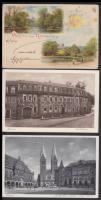 6 db régi német városképes lap az 1930-as évekből, közte litho is