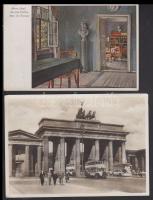 6 db régi német városképes lap az 1930-as évekből, közte litho is