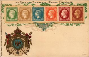 Les Premiers Timbres de L'Empire Francaise. Menke-Huber / stamps of the French Empire. Art Nouv...