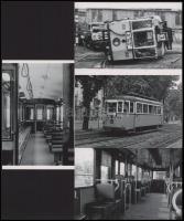 cca 1970 előtti felvételek, villamosok kívül-belül, állva-fekve, 4 db modern nagyítás, jelzés nélkül...