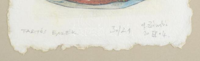 ef.Zámbó (efZámbó) István (1950-): Tartós emlék, 2004. Computer print, merített papír, jelzett, sors...
