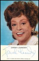 Zarah Leander (1907-1981) színésznő autográf aláírása őt ábrázoló képen/ autograph signature