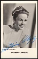 Katharina Mayberg (1925-2007) színésznő autográf aláírása őt ábrázoló képen/ autograph signature