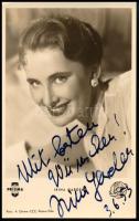 Irina Garden (1928-2004) színésznő autográf aláírása őt ábrázoló képeslapon/ autograph signature