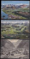 5 db régi svájci városképes lap az 1920-as és 1930-as évekből + 1 db leporello