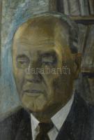 Goór Imre (1921-2016): Kádár János portréja. Olaj, farost, jelzett. Dekoratív, sarkaiban kissé sérül...