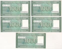 Libanon 2016. 1000L (5x) sorszámkövető T:UNC,AU
Lebanon 2016. 1000 Livres (5x) consecutive serials ...