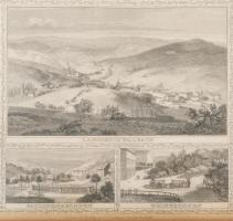 ca 1840 Langenschwalbach, Bad Schwalbach mozaik látkép acélmetszet. 20x14 cm Paszpartuban, üvegezett...