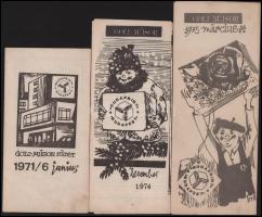 1971-1975 Goli műsorfüzetek, 3 db