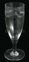 cca 1910, 4 darabos osztrák pezsgős pohár szett, hibátlan, m: 18,5 cm