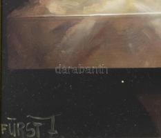 Fürst József (1947-): Gyümölcsös csendélet. Olaj, fa, jelzett, dekoratív fakeretben, 40x30 cm