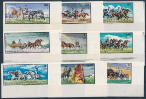 1968 Hortobágy ívszéli vágott sor (8.000) (40f, 2Ft gumi hiba / gum faults, 1Ft betapadás / gum dist...