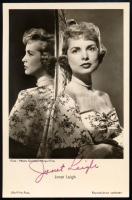 Janet Leigh (1927-2004) színésznő autográf aláírása őt ábrázoló képeslapon / autograph signature