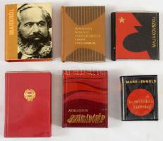 6 db minikönyv: Marx - Engels: Kommunista kiáltvány.; A Magyar Népköztársaság alkotmánya.; A Magyar ...