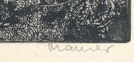 Maurer Dóra (1937-2026): 12 tantermes UNIVAZ-szerkezetű általános iskola. Rézkarc, papír, jelzett. A...