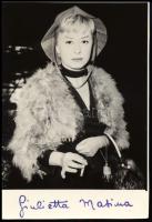 Giulietta Masina (1921-1994) színésznő autográf aláírása őt ábrázoló képeslapon / autograph signatur...