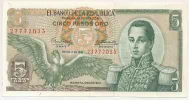 Kolumbia 1961. 5P "27772033" T:UNC,AU
Colombia 1961. 5 Pesos Oro "27772033" C:U...