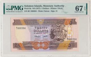 Salamon-szigetek 1986(DN) 20$ "B/I 890384" eredeti, de hibás PMG tokban T:UNC (67 Superb G...